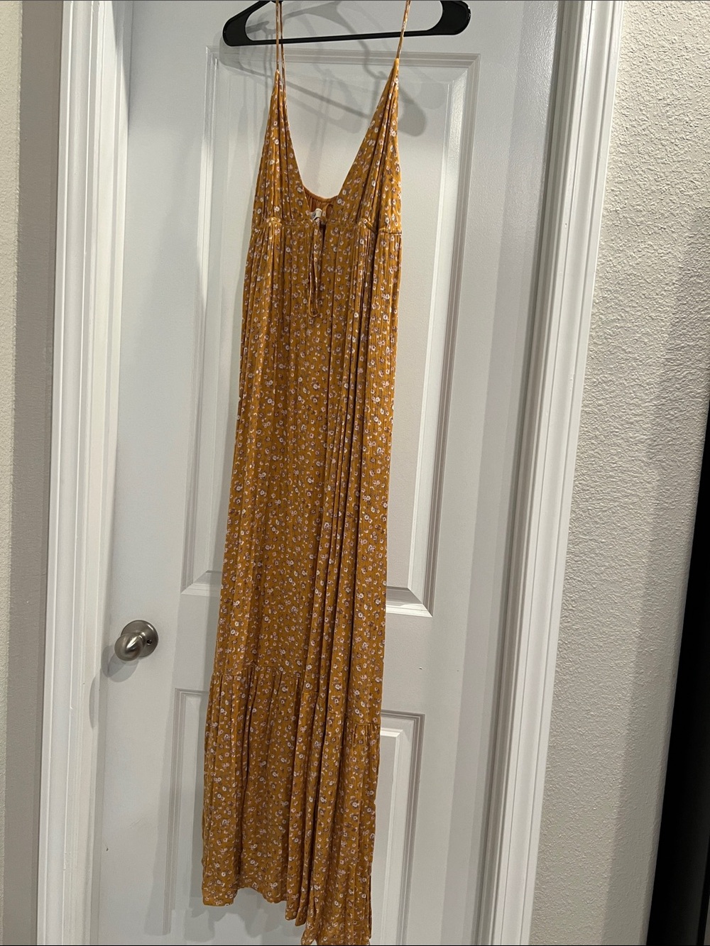 Grace Mustard Floral Tiered Maxi Dress